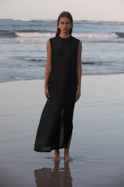 Dresses*St. Agni Sheer Silk Gauze Dress - Soot