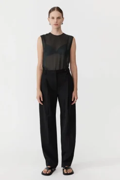 Tops*St. Agni Sheer Silk Gauze Top - Soot