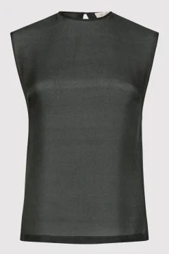 Tops*St. Agni Sheer Silk Gauze Top - Soot