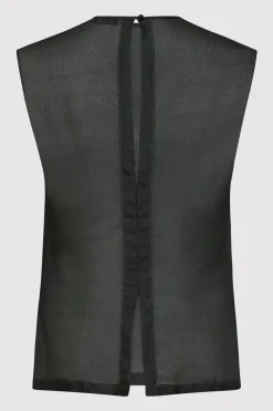Tops*St. Agni Sheer Silk Gauze Top - Soot