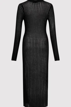 Dresses*St. Agni Sheer Stripe Dress - Black