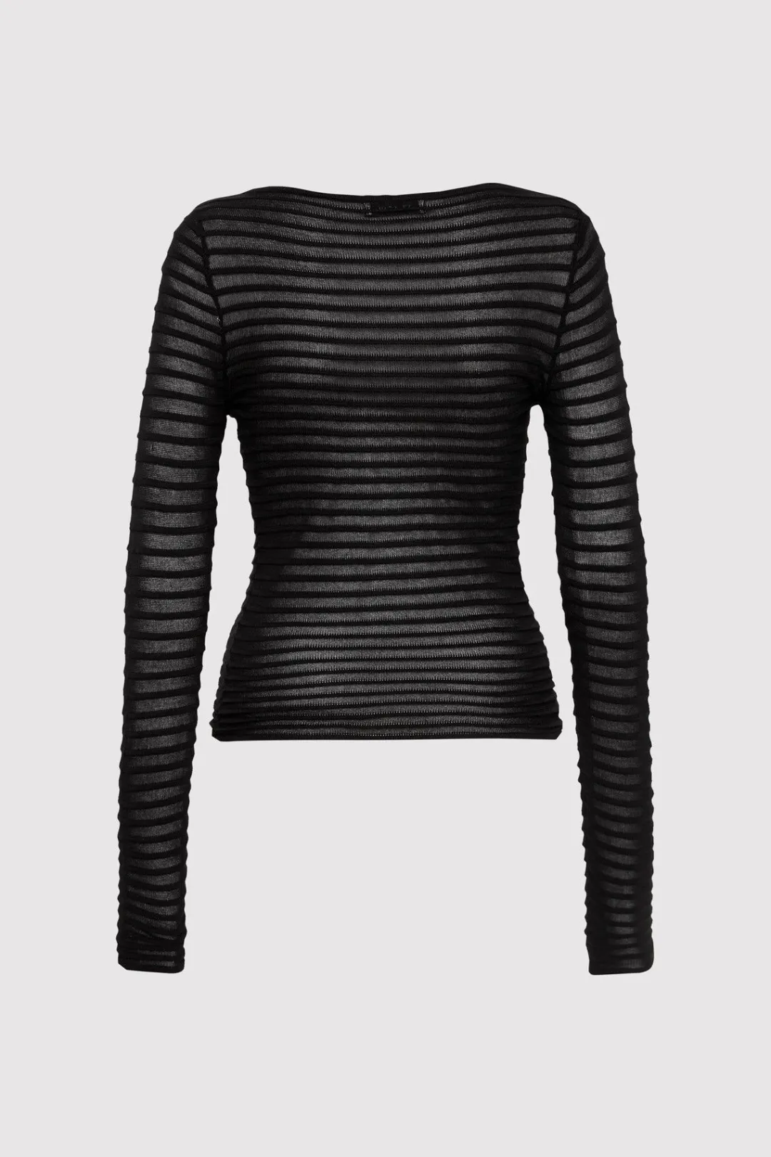 Tops*St. Agni Sheer Stripe Top - Black