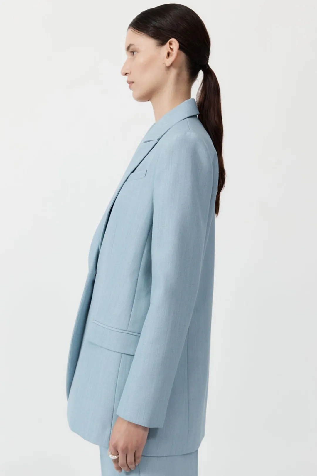 Tailoring*St. Agni Single Button Tailored Blazer - Stone Blue