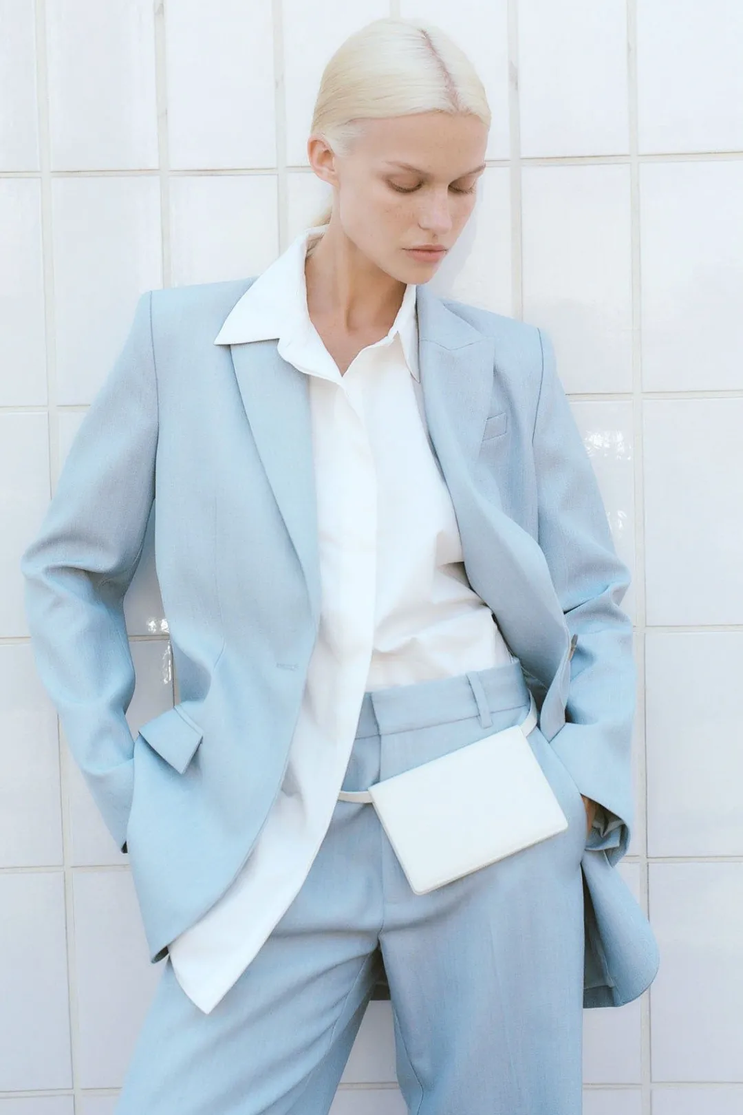 Tailoring*St. Agni Single Button Tailored Blazer - Stone Blue