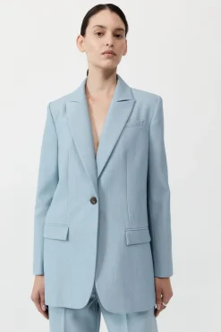Jackets*St. Agni Single Button Tailored Blazer - Stone Blue