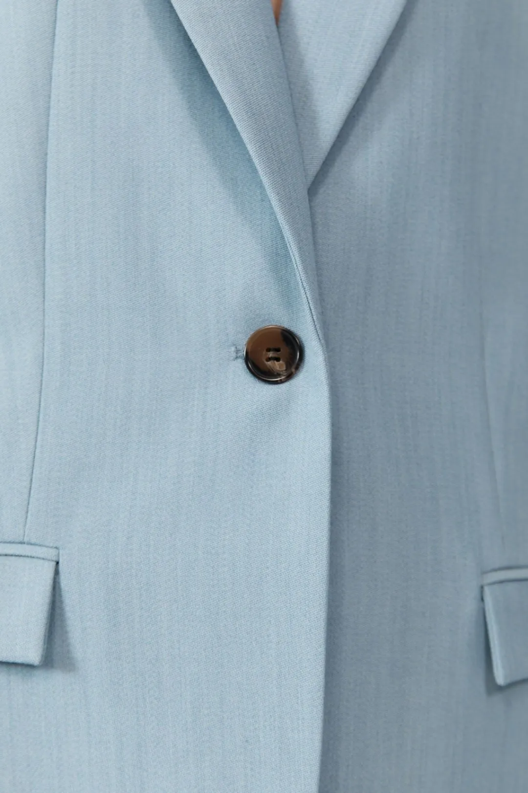 Unisex*St. Agni Single Button Tailored Blazer - Stone Blue
