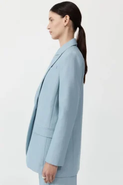 Unisex*St. Agni Single Button Tailored Blazer - Stone Blue