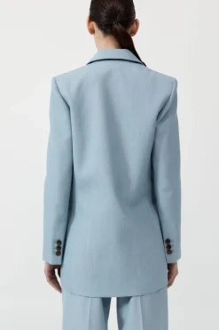 Unisex*St. Agni Single Button Tailored Blazer - Stone Blue