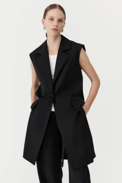 Jackets*St. Agni Sleeveless Tailored Blazer - Black