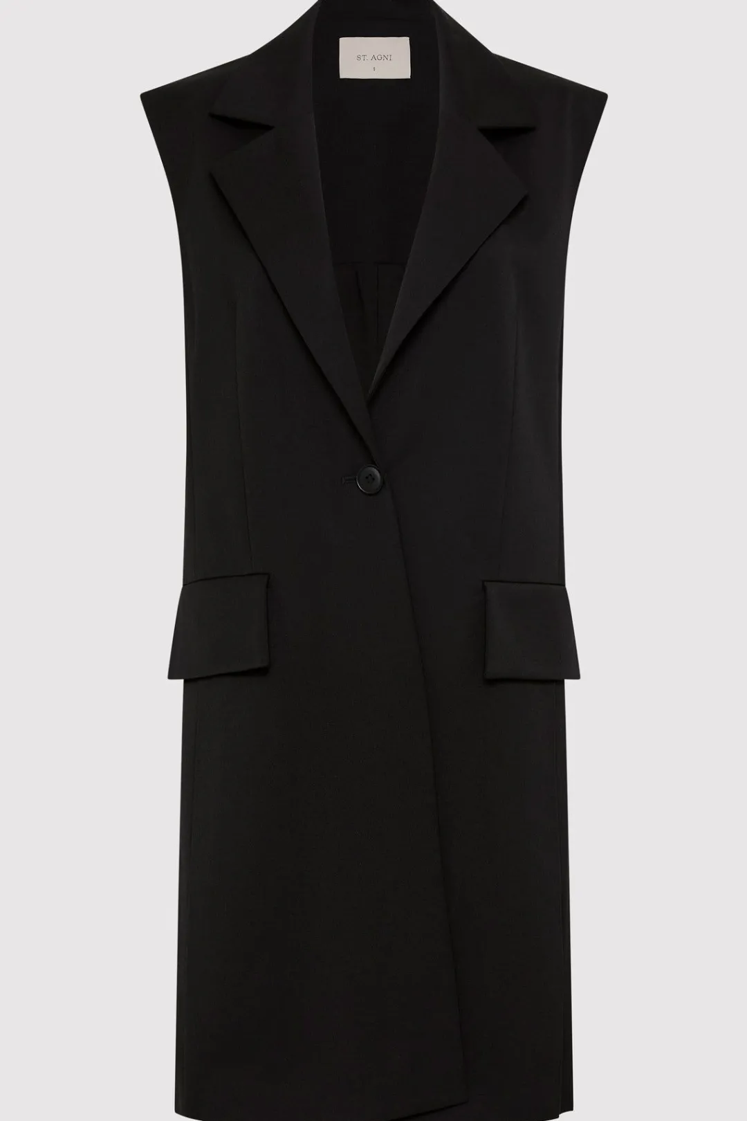 Unisex*St. Agni Sleeveless Tailored Blazer - Black