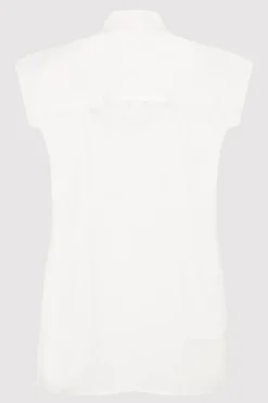 Shirts*St. Agni Sleeveless Tuck Detail Shirt - White