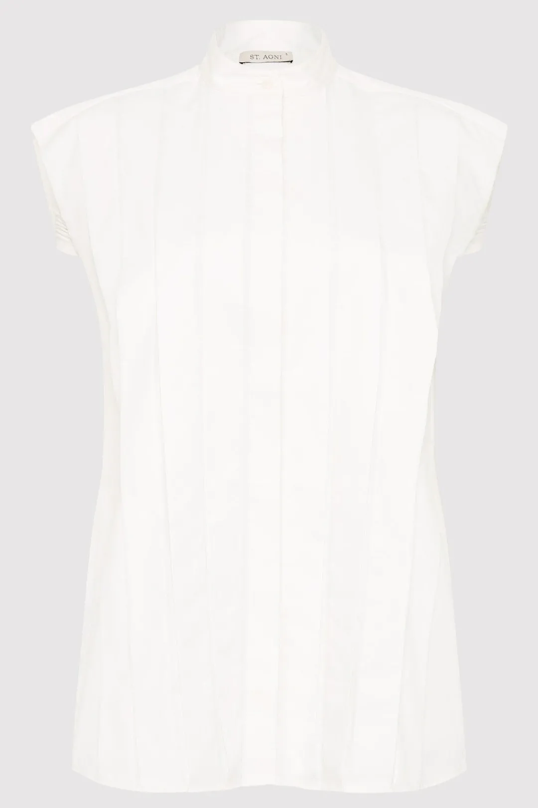 Tops*St. Agni Sleeveless Tuck Detail Shirt - White