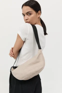 Bags*St. Agni Small Linen Crescent Bag - Natural