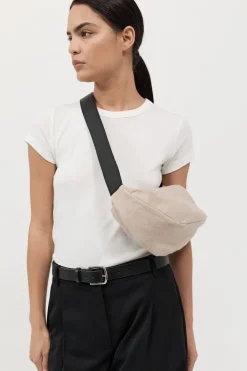 Bags*St. Agni Small Linen Crescent Bag - Natural