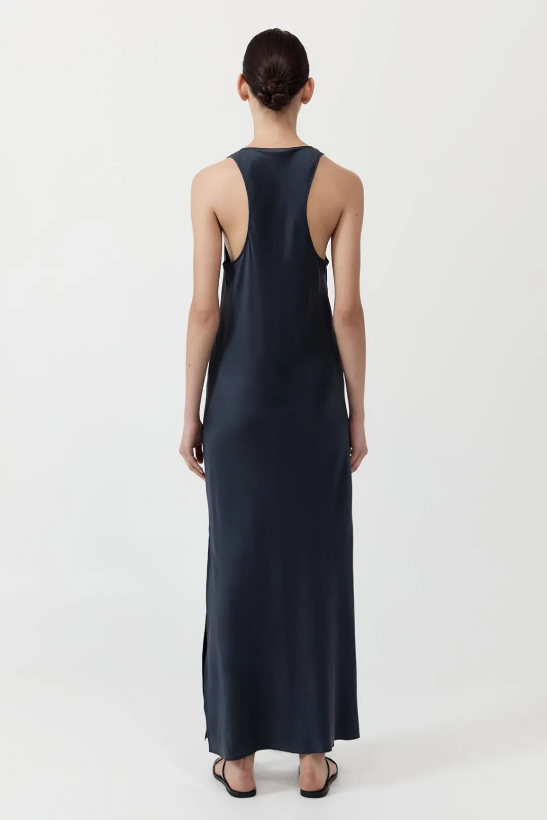 Dresses*St. Agni Soft Silk Bias Tank Dress - Inkwell