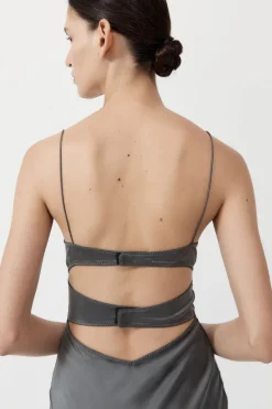 Dresses*St. Agni Soft Silk Bra Bias Slip - Pewter Grey