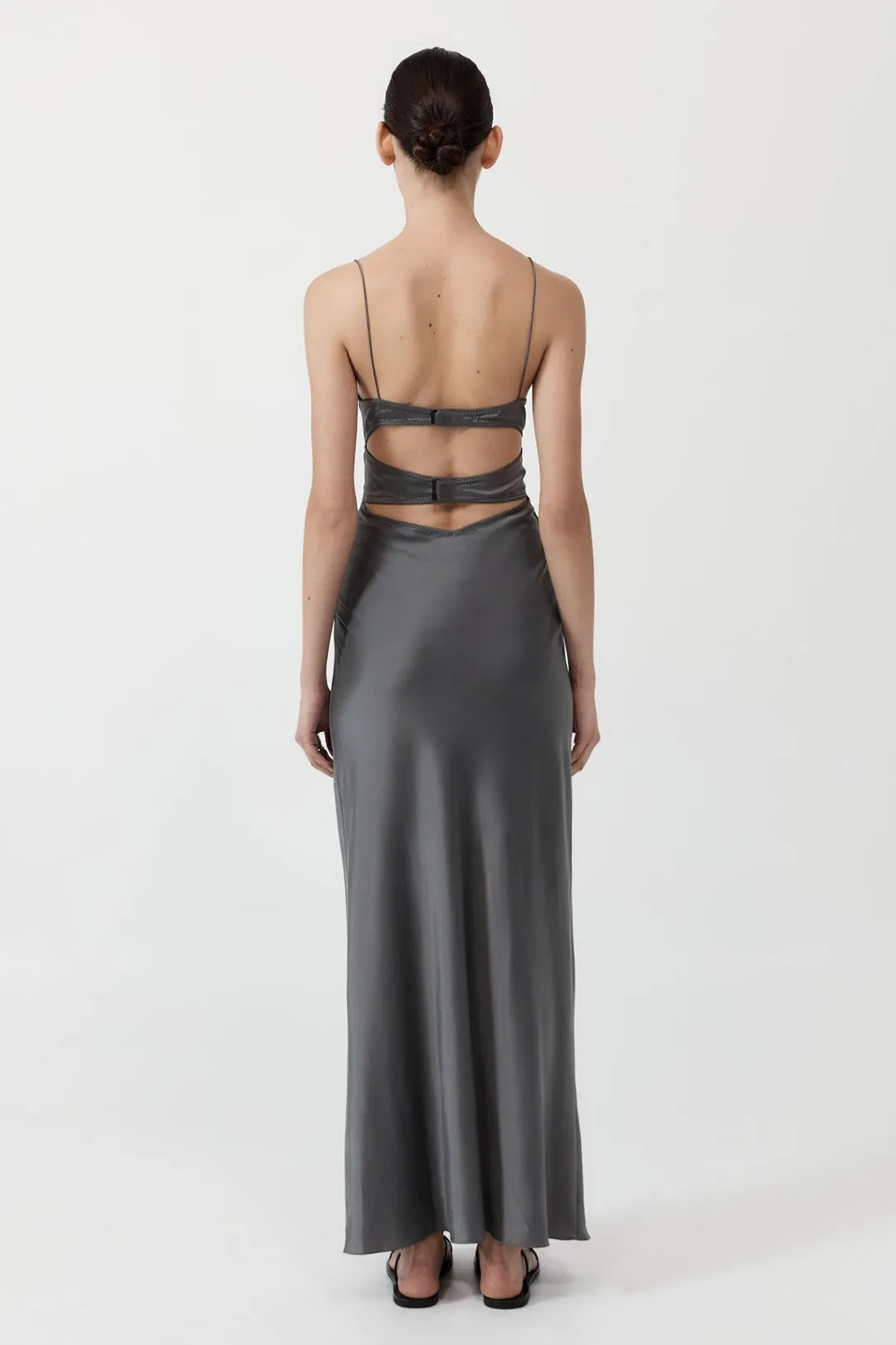 Dresses*St. Agni Soft Silk Bra Bias Slip - Pewter Grey