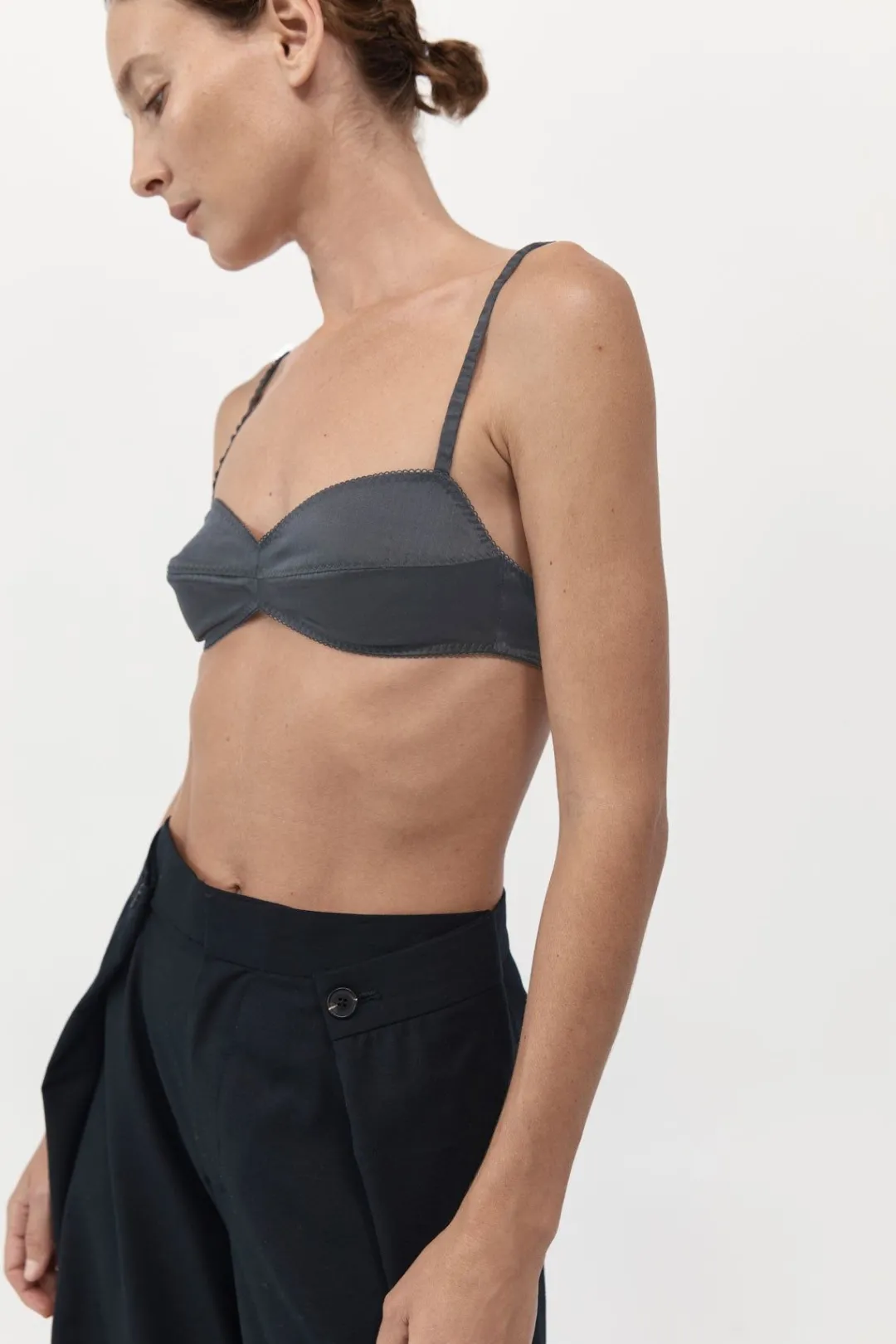 Tops*St. Agni Soft Silk Bralette - Washed Black