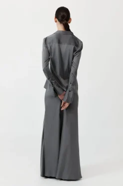 Skirts*St. Agni Soft Silk Maxi Skirt - Pewter Grey