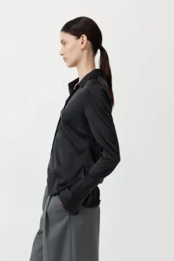 Tops*St. Agni Soft Silk Shirt - Black