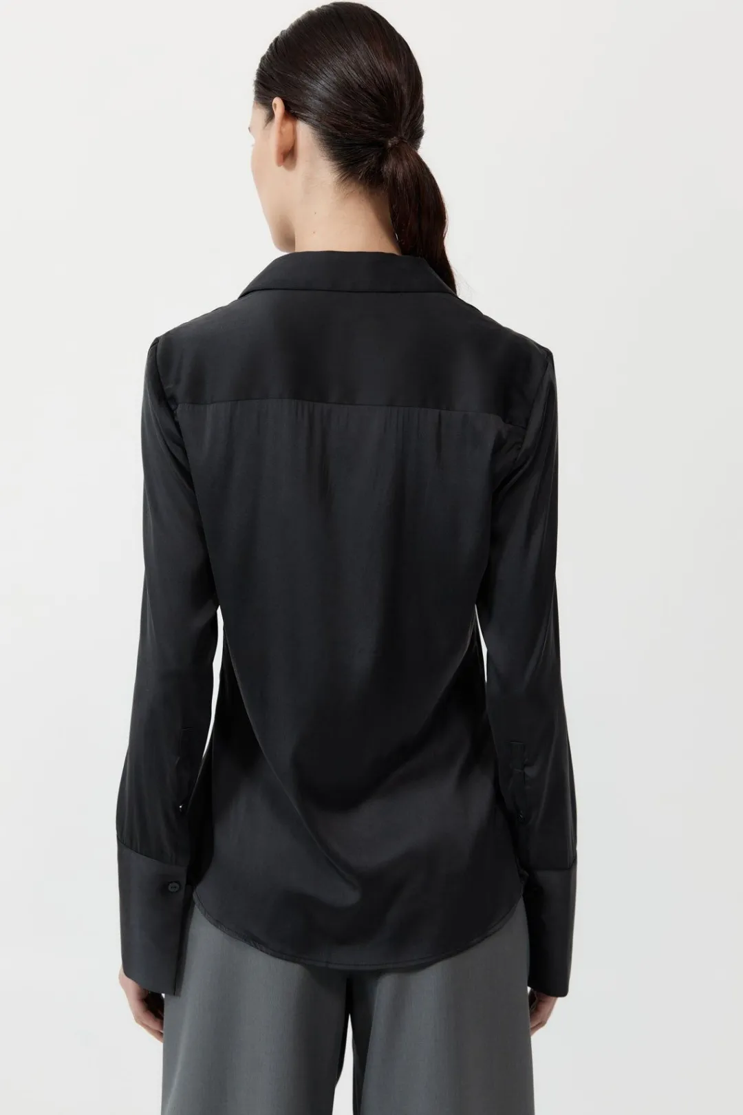 Tops*St. Agni Soft Silk Shirt - Black