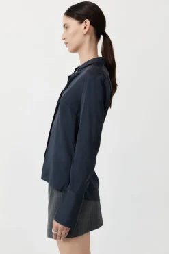 Tops*St. Agni Soft Silk Shirt - Inkwell