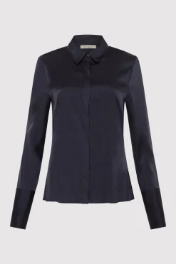 Tops*St. Agni Soft Silk Shirt - Inkwell