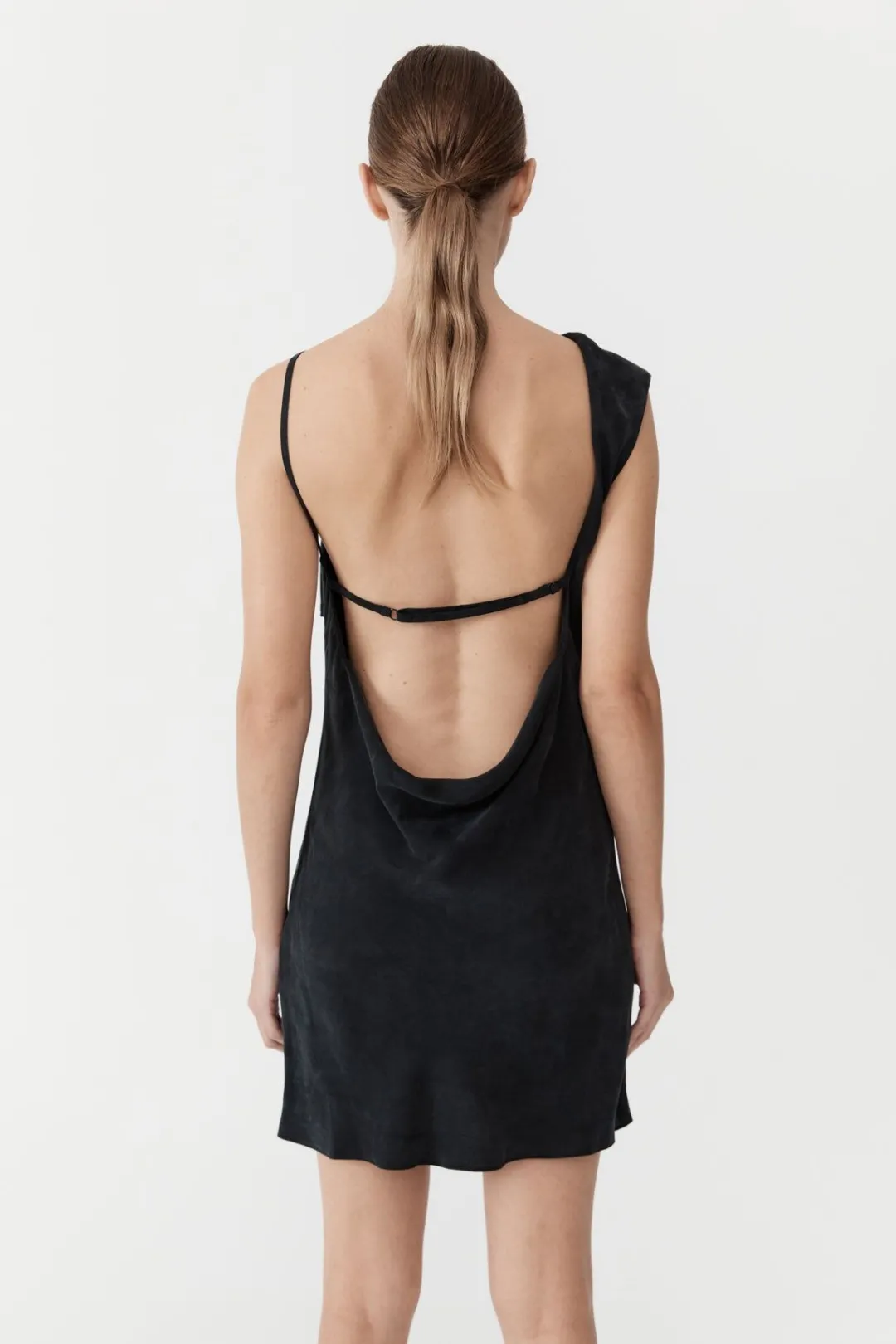 Dresses*St. Agni Sophia Drape Mini Dress - Washed Black