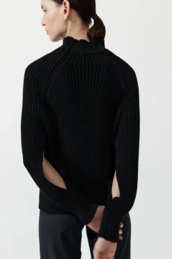 Knitwear*St. Agni Split Sleeve Jumper - Black