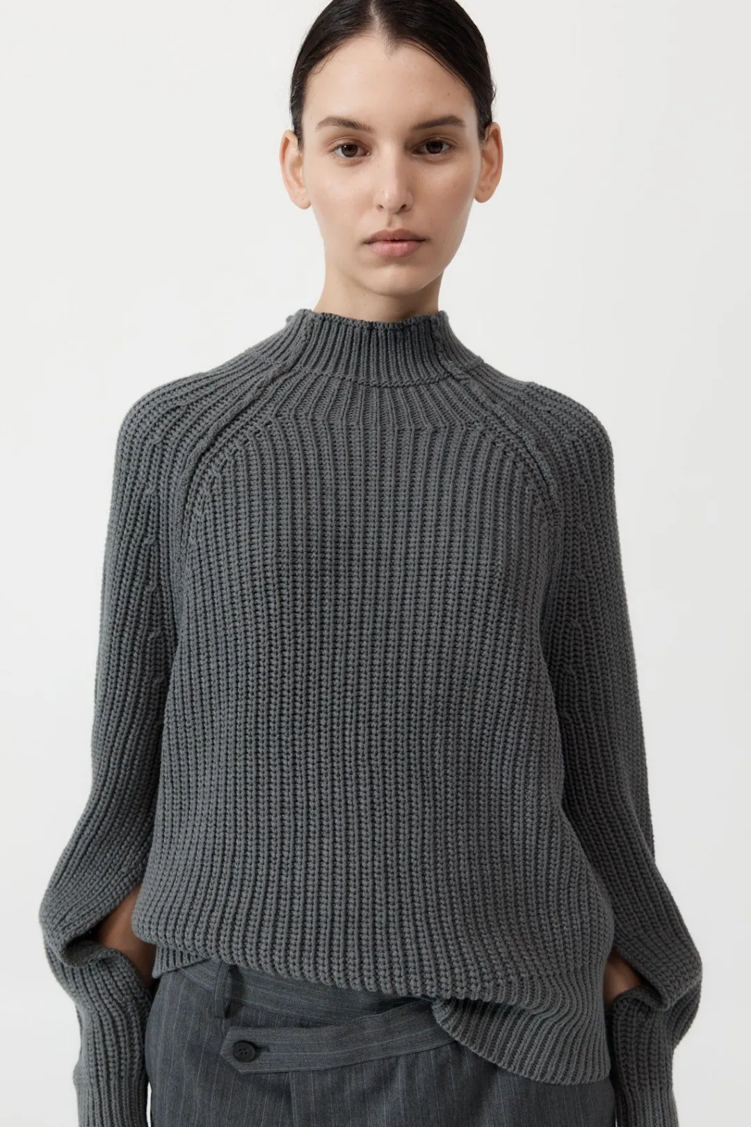 Knitwear*St. Agni Split Sleeve Jumper - Smoke