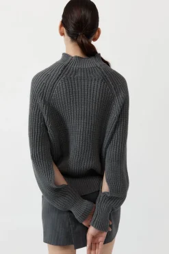 Jumpers*St. Agni Split Sleeve Jumper - Smoke