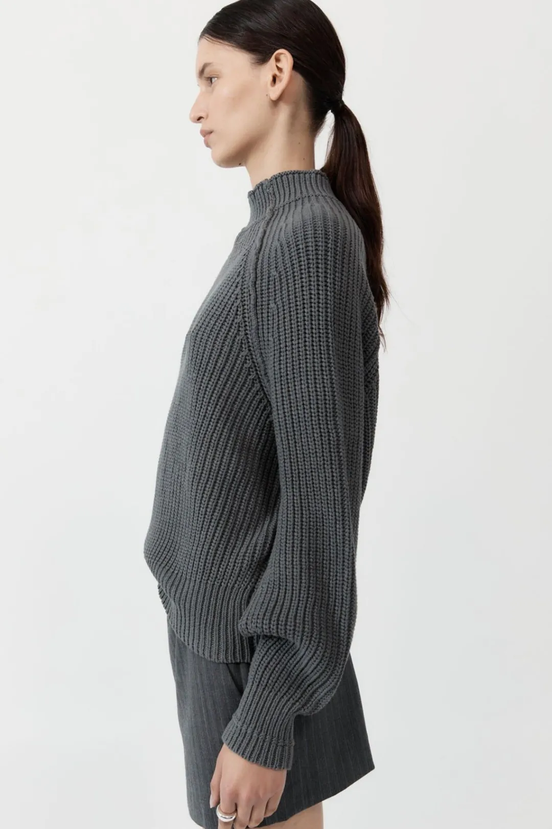 Jumpers*St. Agni Split Sleeve Jumper - Smoke