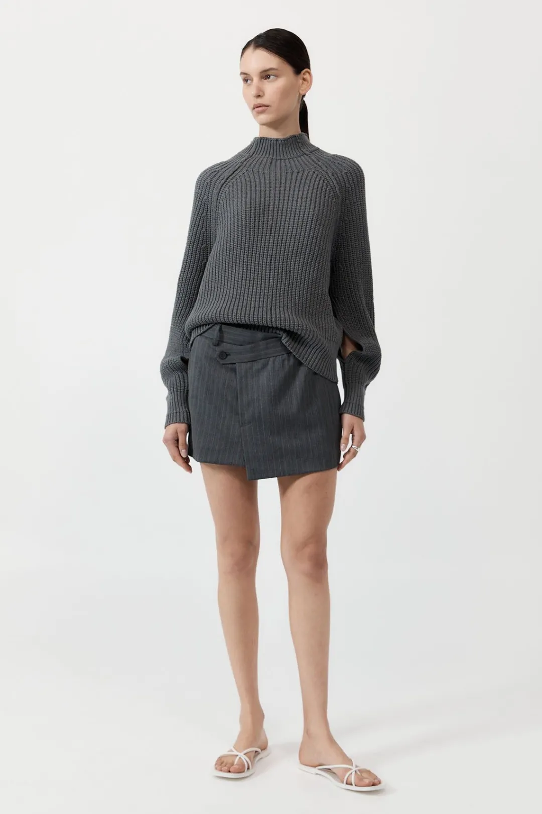 Jumpers*St. Agni Split Sleeve Jumper - Smoke