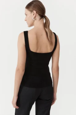 Singlets*St. Agni Square Neck Knit Singlet - Black