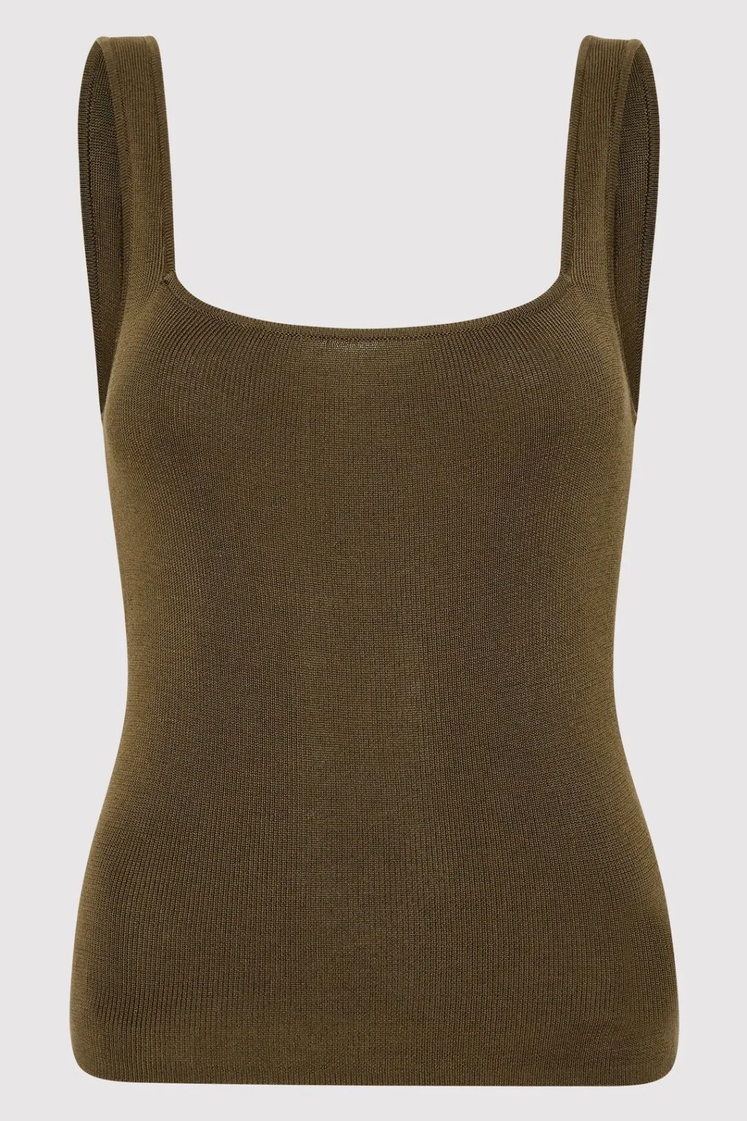 Knitwear*St. Agni Square Neck Knit Singlet - Kelp
