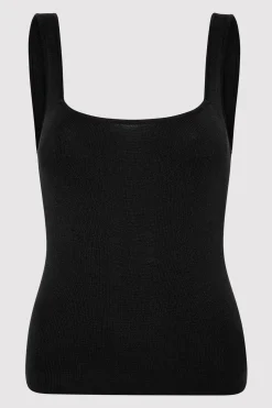 Knitwear*St. Agni Square Neck Knit Singlet - Black