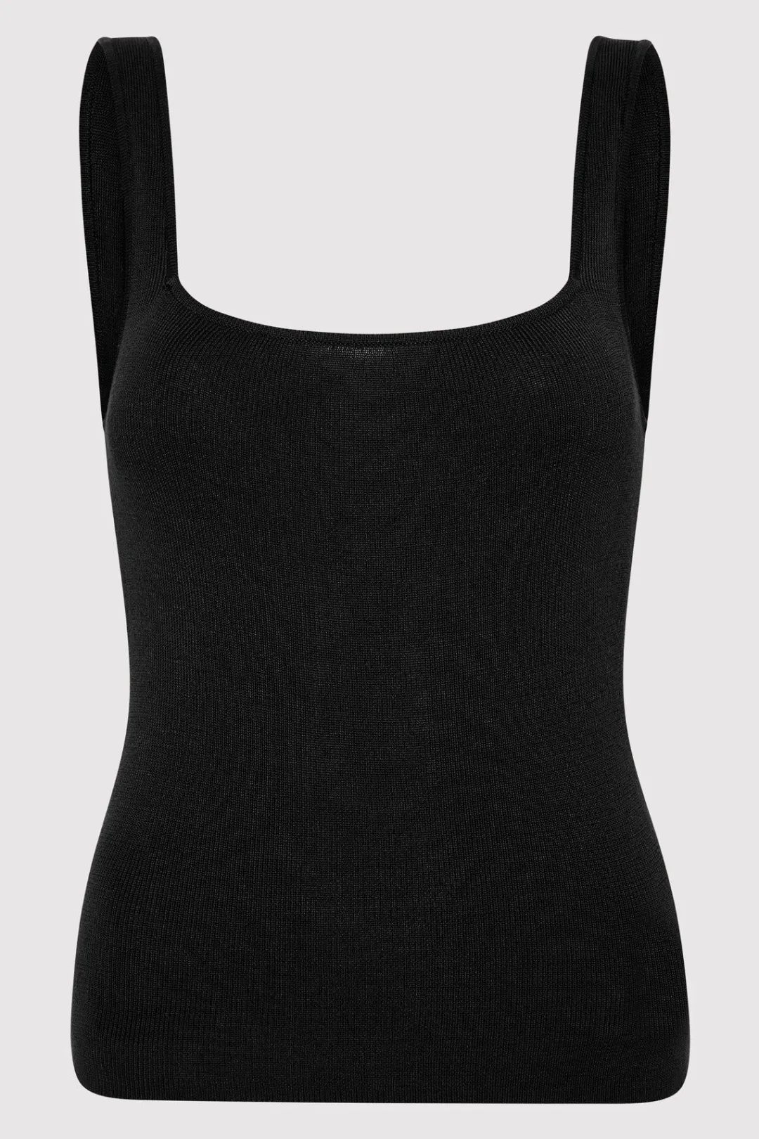Knitwear*St. Agni Square Neck Knit Singlet - Black