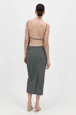 Tops*St. Agni Square Neck Top - Thyme