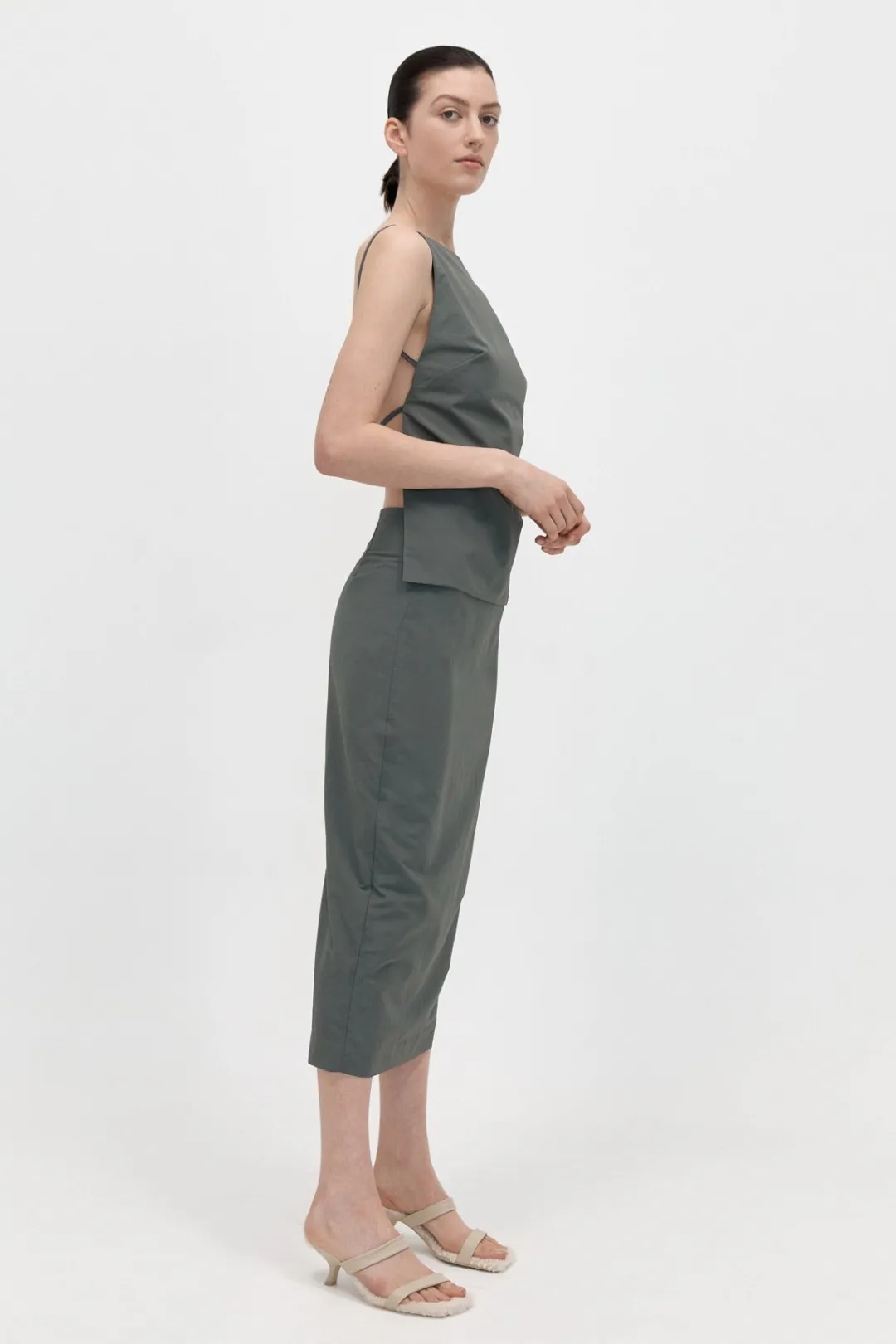 Singlets*St. Agni Square Neck Top - Thyme
