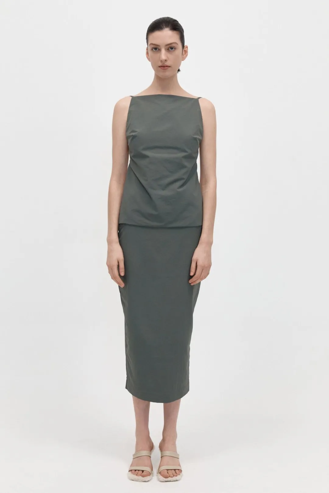 Singlets*St. Agni Square Neck Top - Thyme