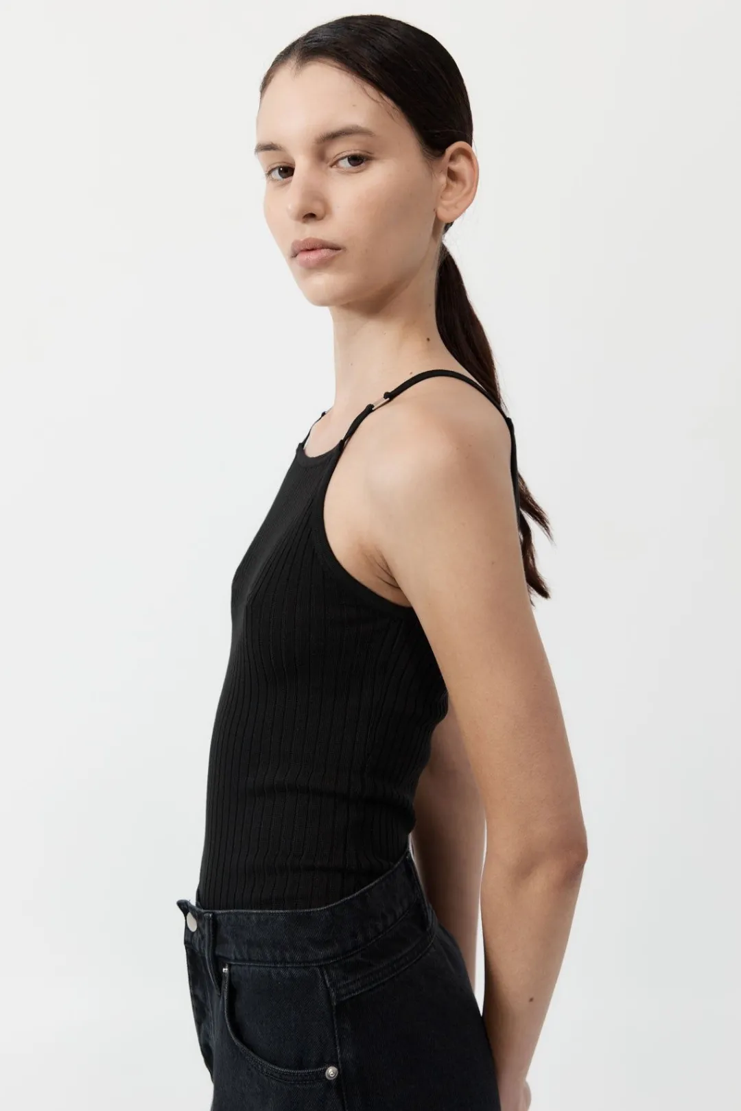 Tops*St. Agni Square Tank - Black