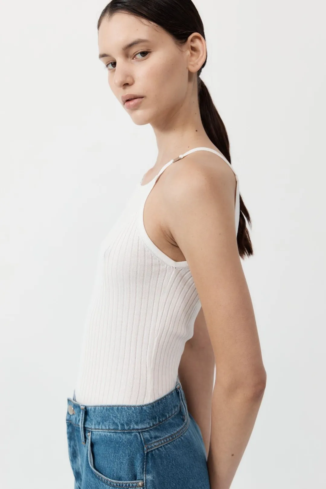 Tops*St. Agni Square Tank - White