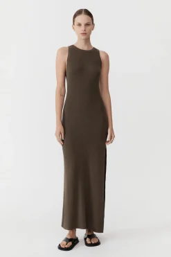 Dresses*St. Agni Stitch Detail Dress - Kelp
