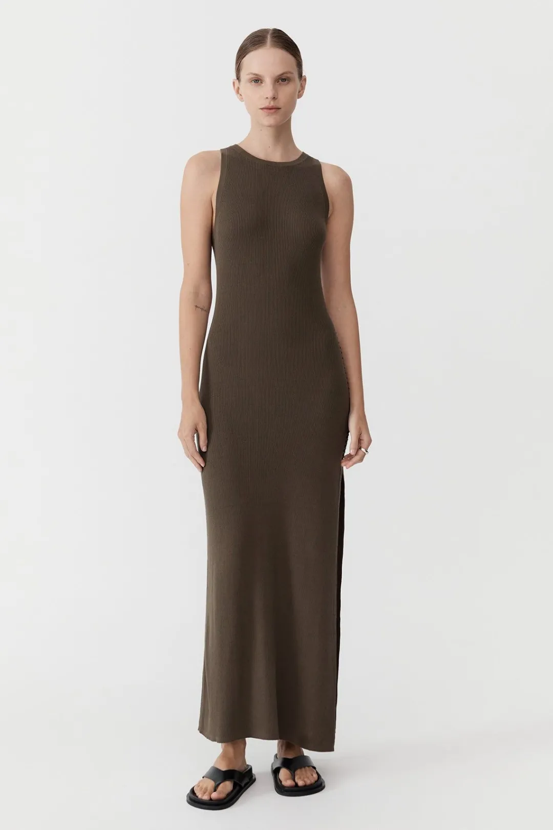 Dresses*St. Agni Stitch Detail Dress - Kelp