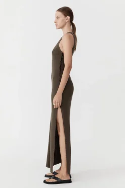 Dresses*St. Agni Stitch Detail Dress - Kelp