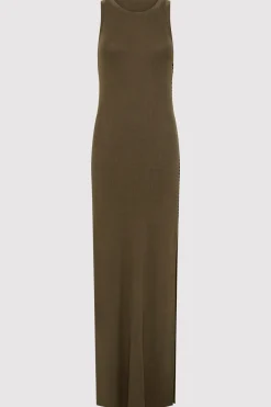 Basics*St. Agni Stitch Detail Dress - Kelp
