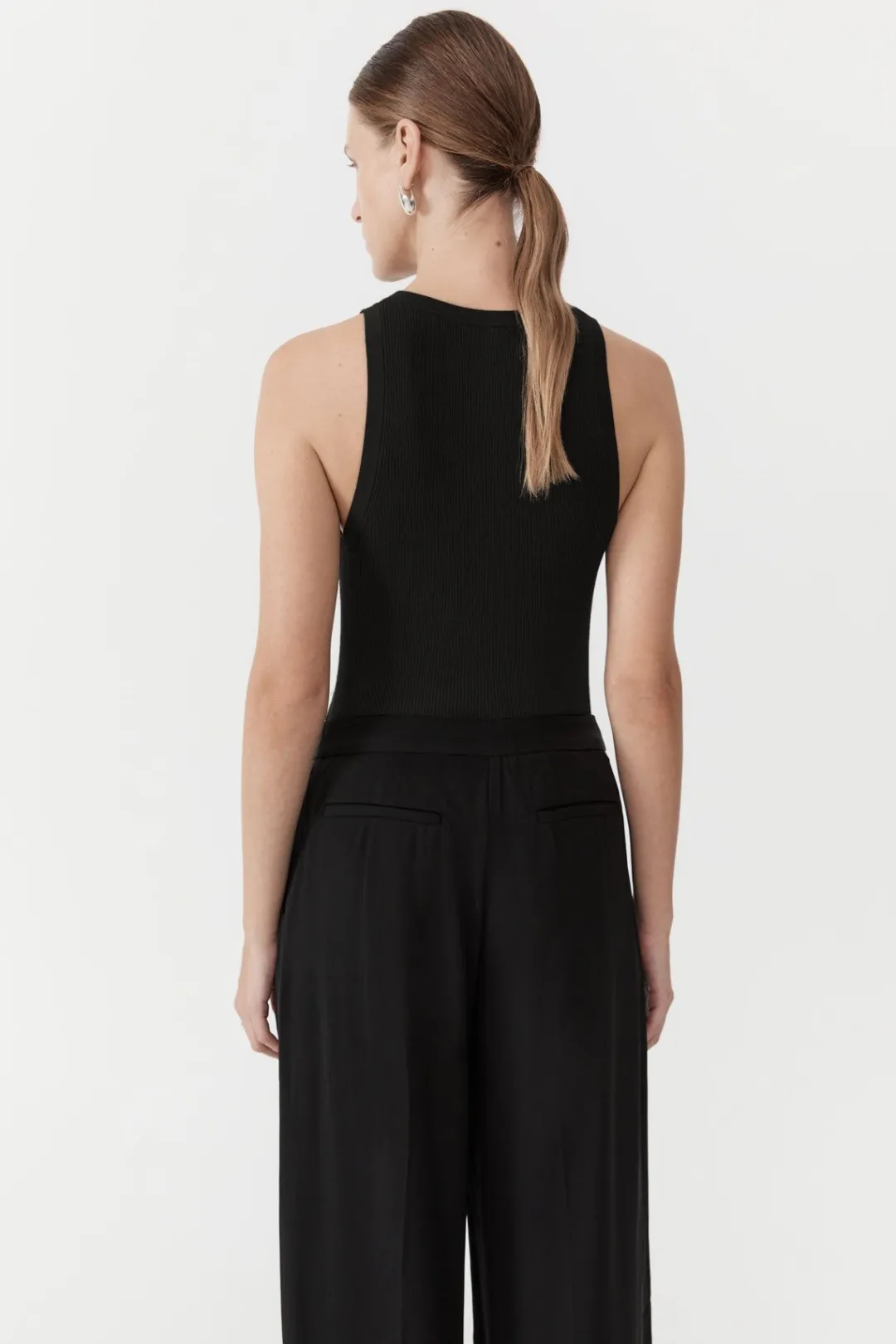 Basics*St. Agni Stitch Detail Tank - Black