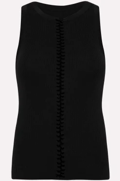 Basics*St. Agni Stitch Detail Tank - Black