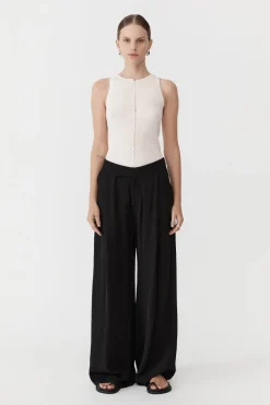 Basics*St. Agni Stitch Detail Tank - Ivory