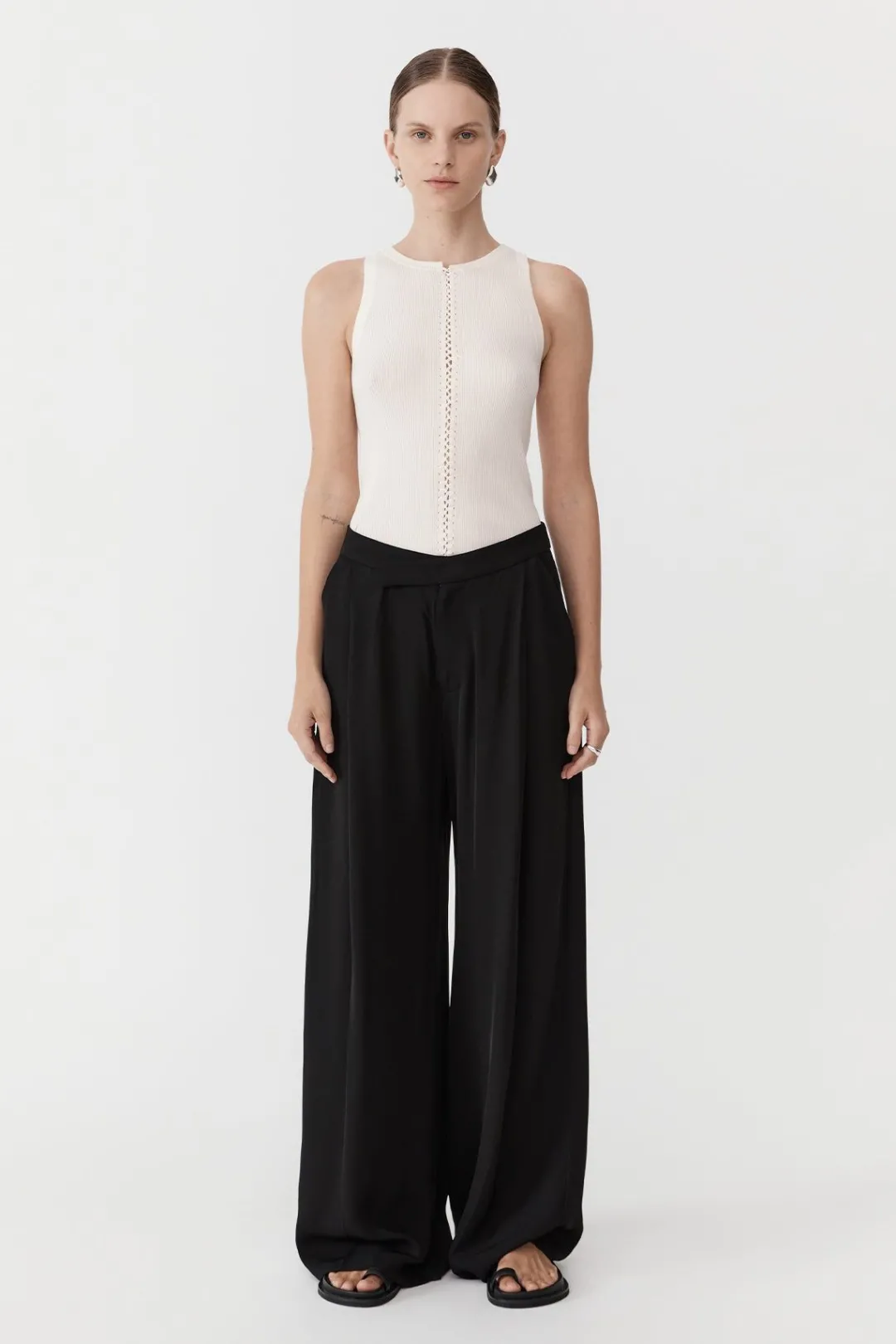 Basics*St. Agni Stitch Detail Tank - Ivory